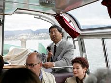 ETH-Vizepräsident Peter Chen auf dem Shuttle Schiff (alle Bilder: N. Guignand)