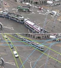 The computer recognises the spatial and temporal patterns of sequences of activities in road traffic. (Image: D. Küttel / ETH Zurich)