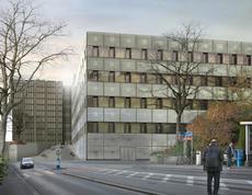 Glasbausteine prägen die Fassaden des GLC Forschungsgebäudes. (Bild: Boltshauser Architekten / ETH Zürich)