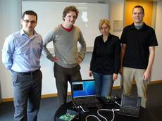 Die System Security-Gruppe: Professor Srdjan Capkun, Nils Ole Tippenhauer, Christina Pöpper, Kasper Rasmussen.