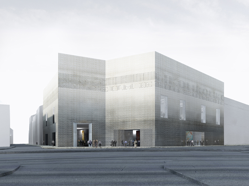 Eine Visualisierung des Erweiterungsbaus für das Kunstmuseum Basel. (Bild: Christ & Gantenbein Architekten)