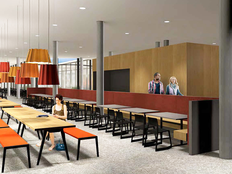 620 Plätze bietet das neue Restaurant, die ausserhalb der Essenszeiten von Studierenden als Arbeitsplätze mit WLAN genutzt werden können. (Bild: ETH Zürich)